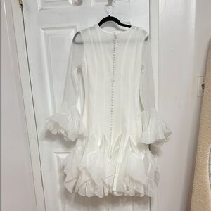 Elegant White Ruffled Dress